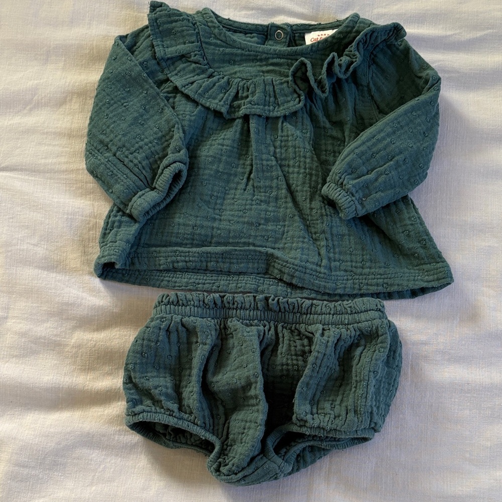 Cat & Jack Teal Ruffled Kids Set